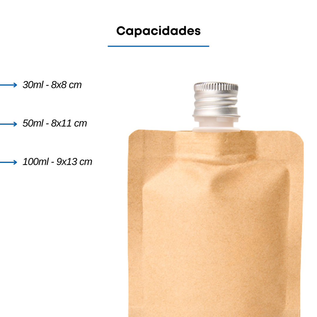 Bolsa Con Boquilla Kraft | Tapa Metálica | 3 Capacidades Disponibles — vista 4