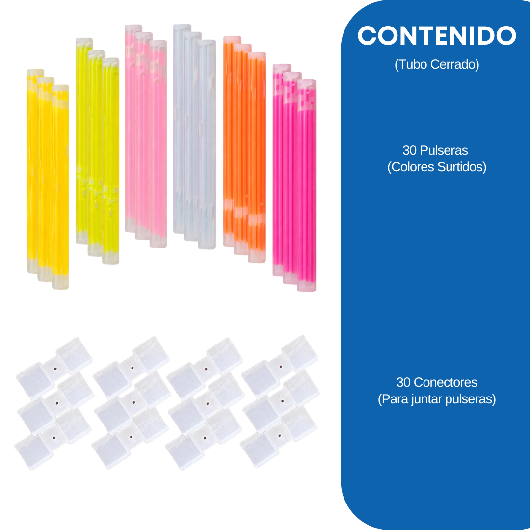 Pulseras Neón Gruesa Fluorescentes Luminosas — vista 2