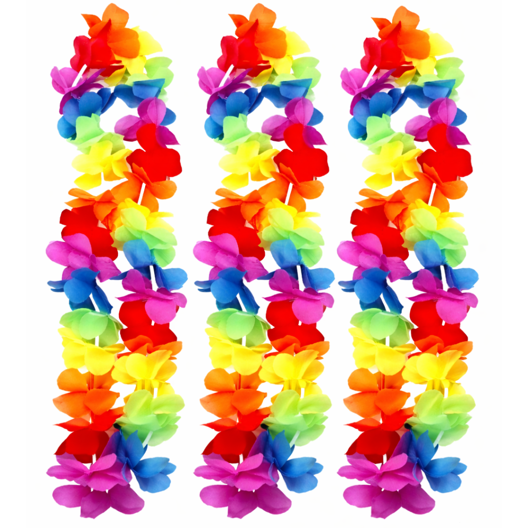 Collar Flores Multicolor Cotillón Hawaiano | x10 Unidades — vista 2
