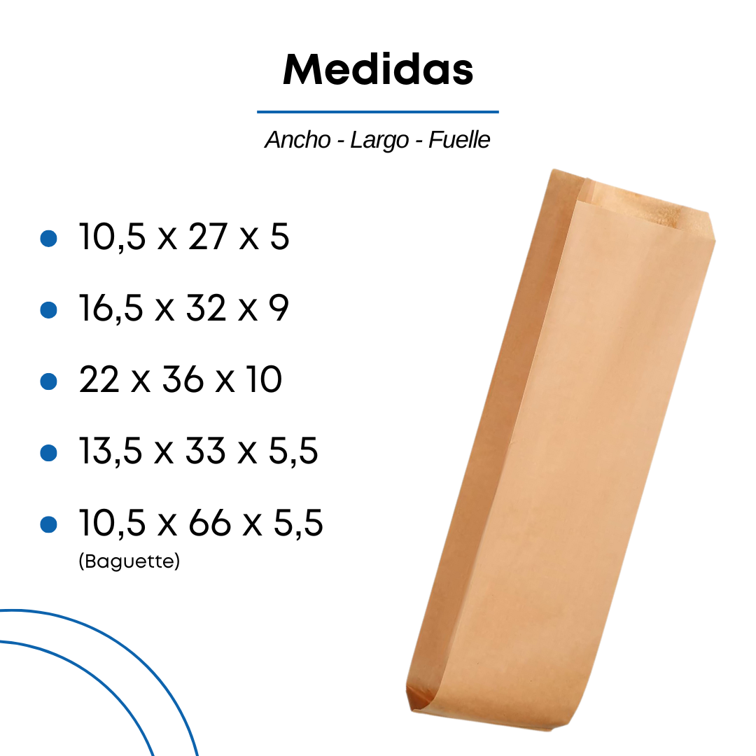 Bolsa Pan Papel Kraft Lisas | 5 Tamaños Disponibles — vista 4
