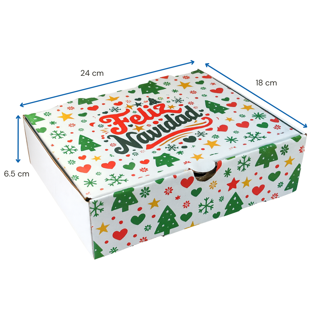Caja Regalo Rectangular Feliz Navidad | 24x18x6.5 | Diseño #1 — vista 3