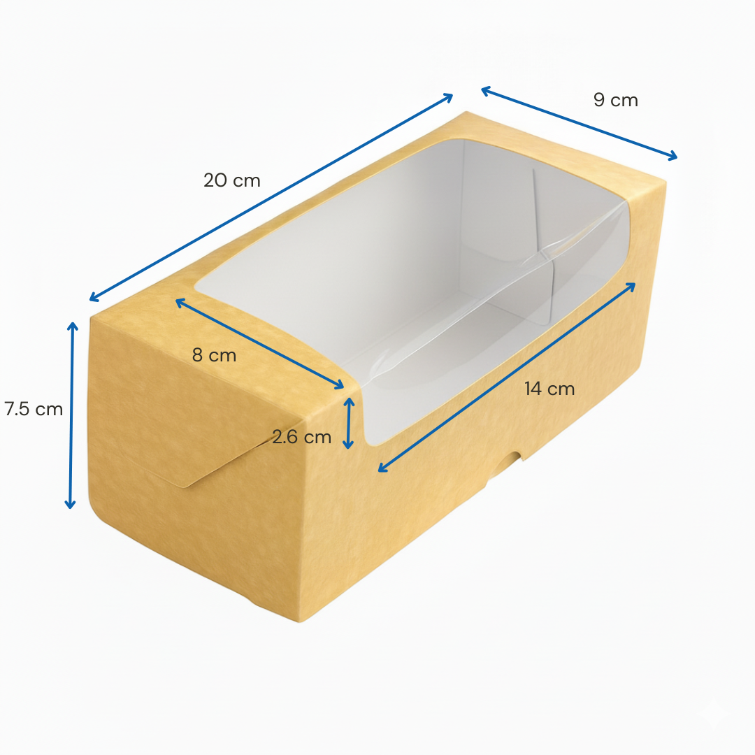 Caja Para Budín Budinera Con Visor | 20x9x7.5cm | Ideal Budín, Cookies, Masitas — vista 3