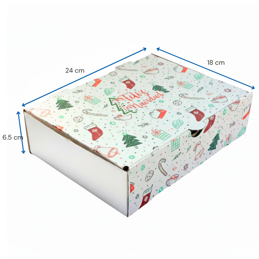 Caja Regalo Rectangular Feliz Navidad | 24x18x6.5 | Diseño #2 — vista 3