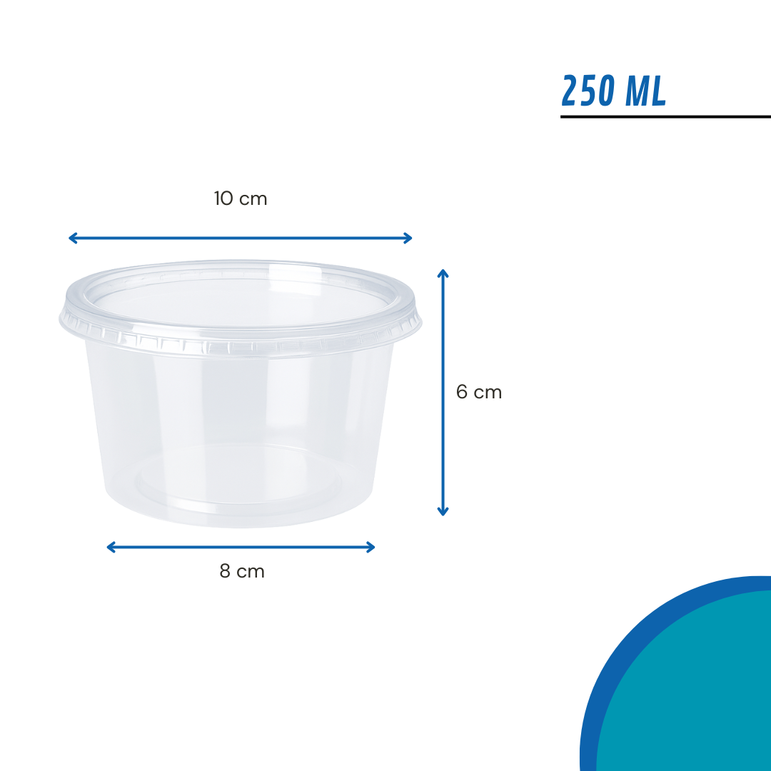 Pote Plástico PP 250ml | Ideal Alimentos | Libre BPA | x25 Unidades — vista 3