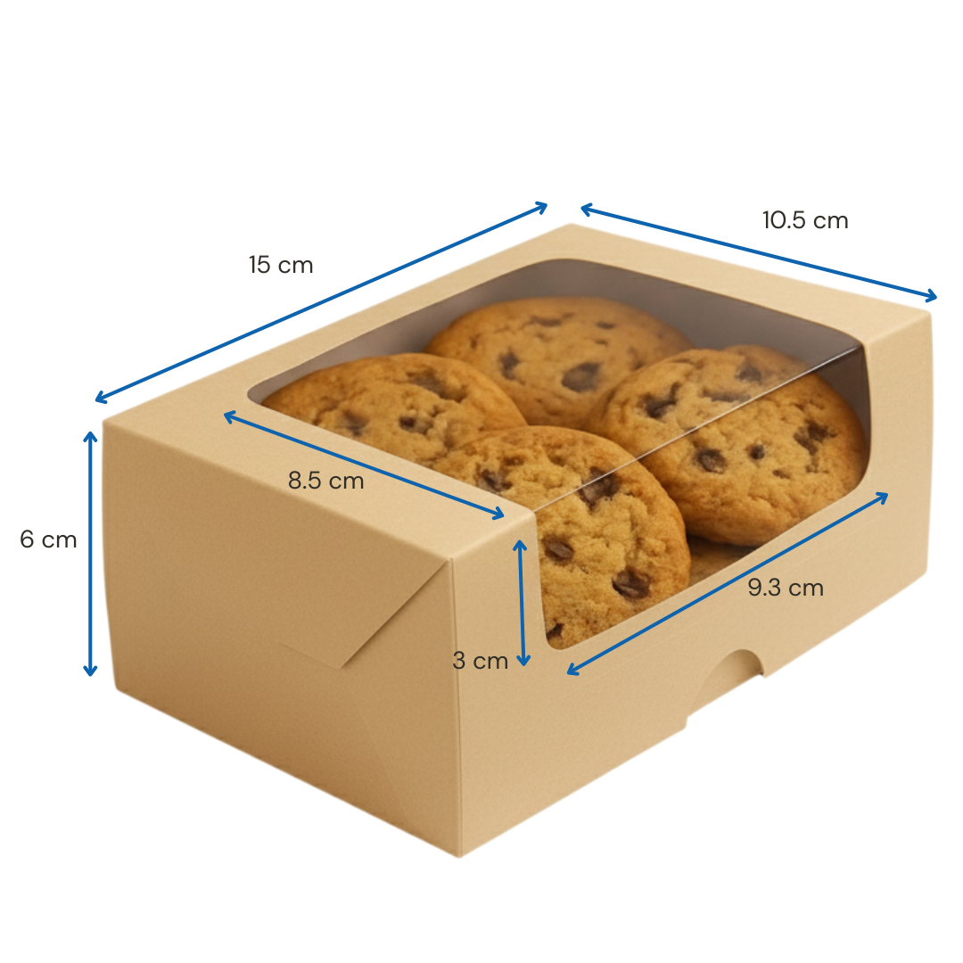 Caja Con Visor Amplio | 15x10.5x6 | Ideal Cookies, Macaroons, Masitas — vista 3