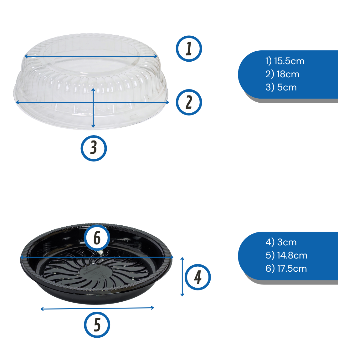 Bandeja Tortera Campana Descartable PET Circular | 15x5 | Pack x100 — vista 3