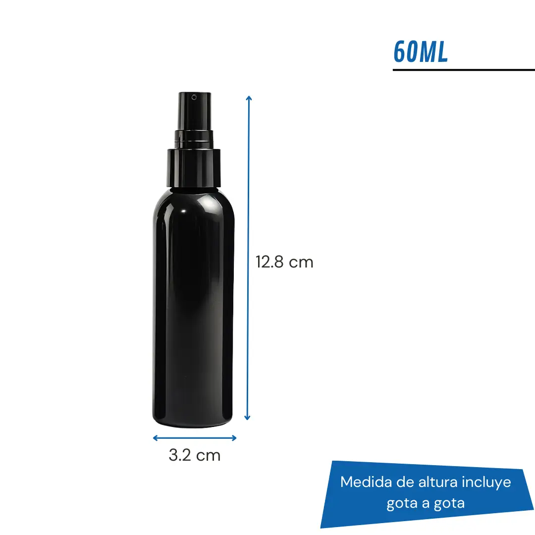 Frasco PET Negro Con Gota a Gota | 5 Tamaños Disponibles — vista 4