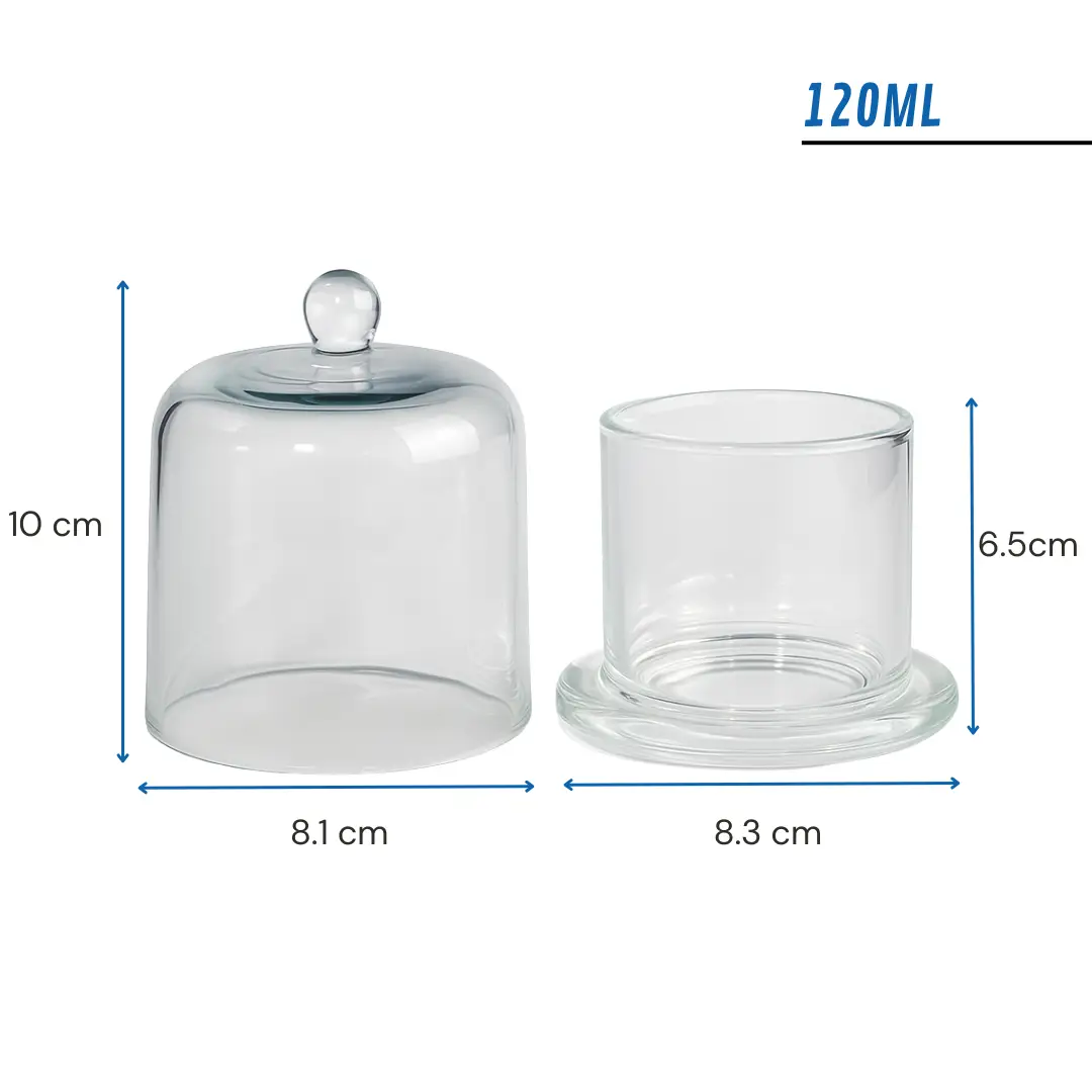 Frasco Vidrio Cúpula Campana | 120ml - 210ml | Ideal Velas, Caramelos — vista 4