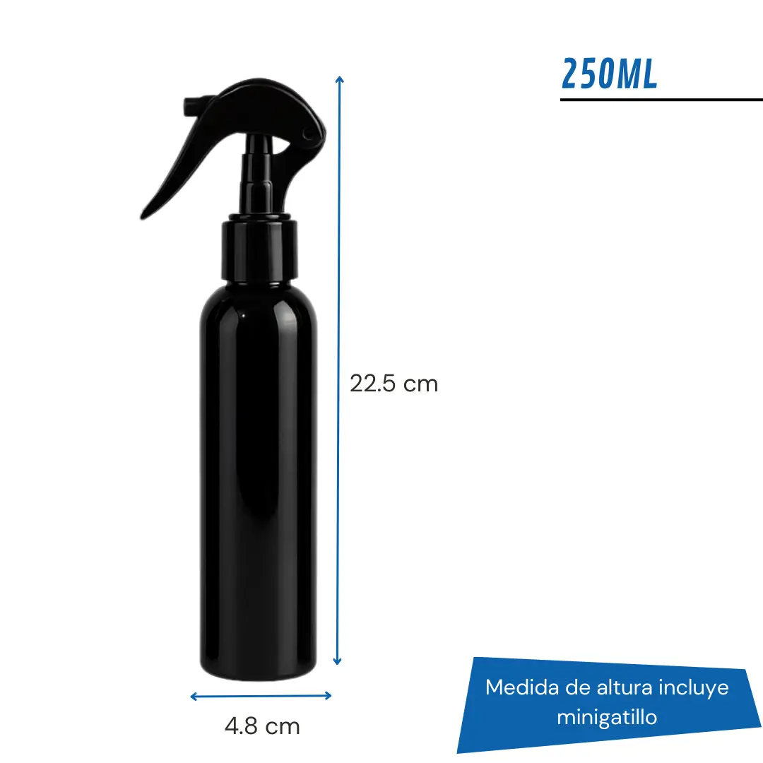 Frasco PET Negro Con MiniGatillo | 5 Tamaños Disponibles — vista 3