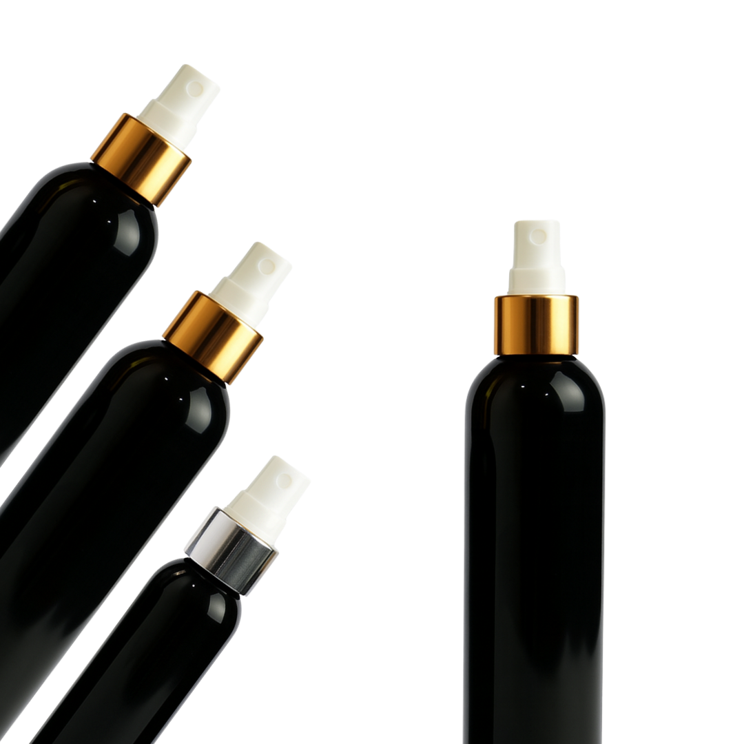 Frasco PET Negro Con Spray Efecto Metal | 5 Tamaños Disponibles — vista 2
