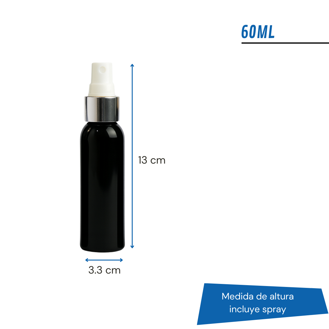 Frasco PET Negro Con Spray Efecto Metal | 5 Tamaños Disponibles — vista 4