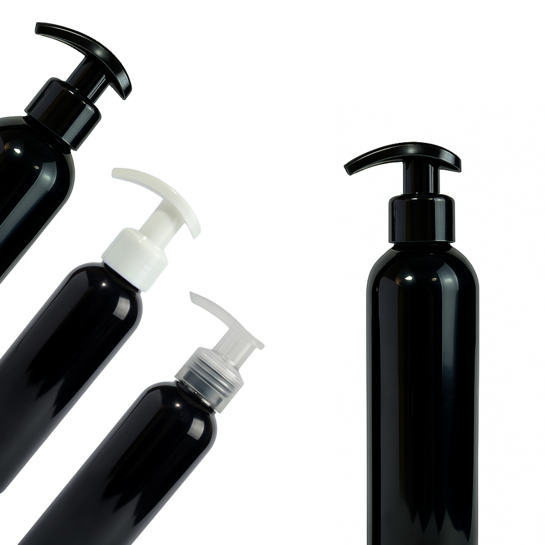 Frasco PET Negro Con Cremera | 3 Tamaños Disponibles — vista 2