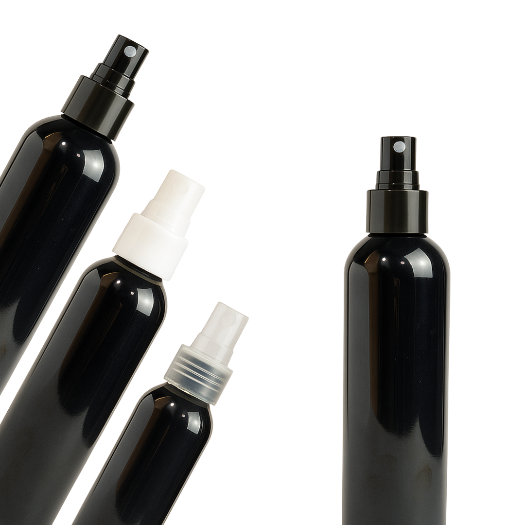 Frasco PET Negro Con Spray | 5 Tamaños Disponibles — vista 2
