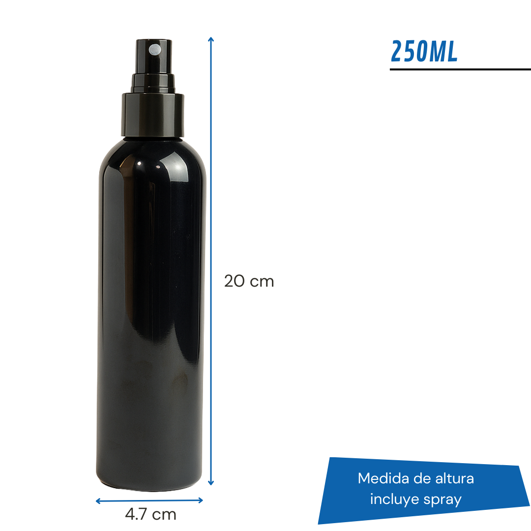 Frasco PET Negro Con Spray | 5 Tamaños Disponibles — vista 3