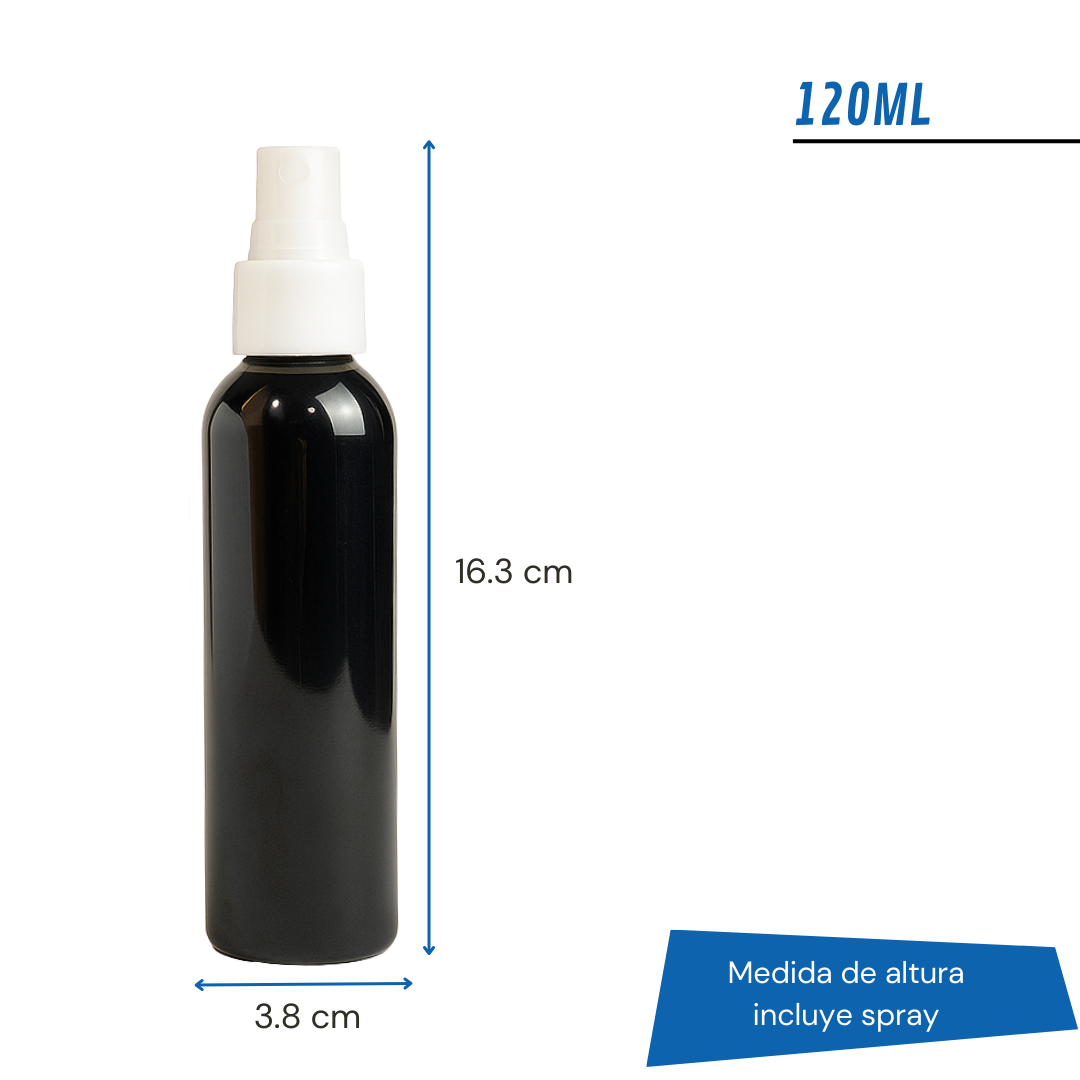 Frasco PET Negro Con Spray | 5 Tamaños Disponibles — vista 4