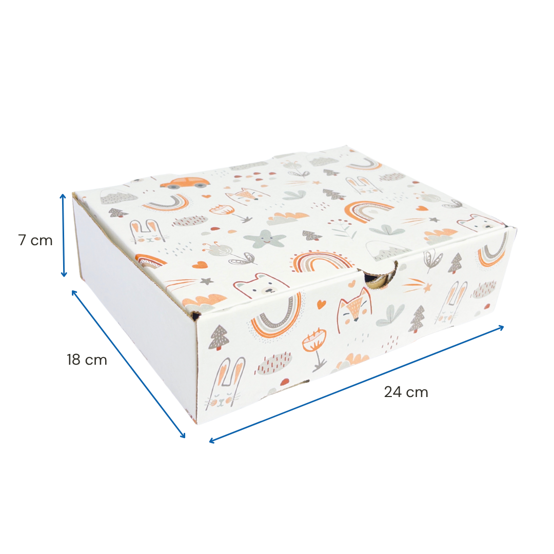 Caja Regalo Rectangular Día Del Niño | 24x18x7 | Diseño Bosque — vista 3