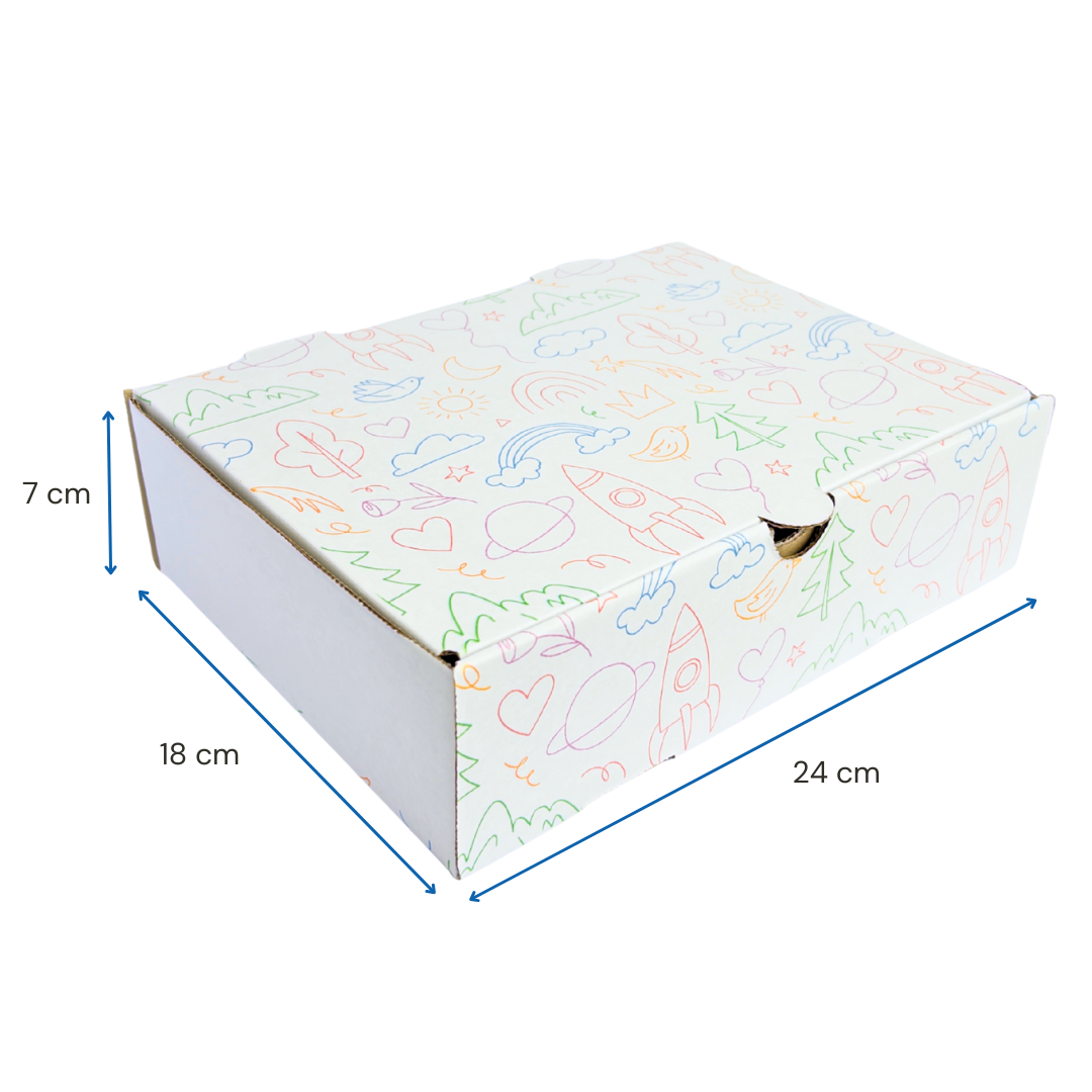 Caja Regalo Rectangular Día Del Niño | 24x18x7 | Diseño Cohete — vista 3