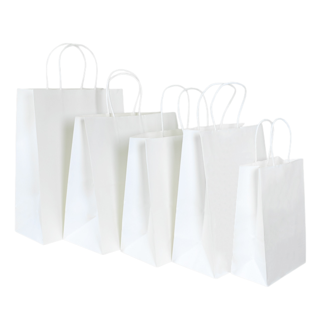 Bolsa De Papel Blanca Con Asas | 3 Tamaños Disponibles — vista 2