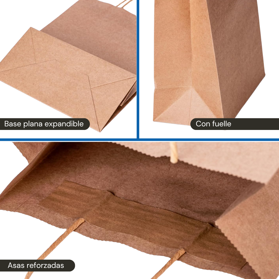 Bolsa De Papel Blanca Con Asas | 3 Tamaños Disponibles — vista 4
