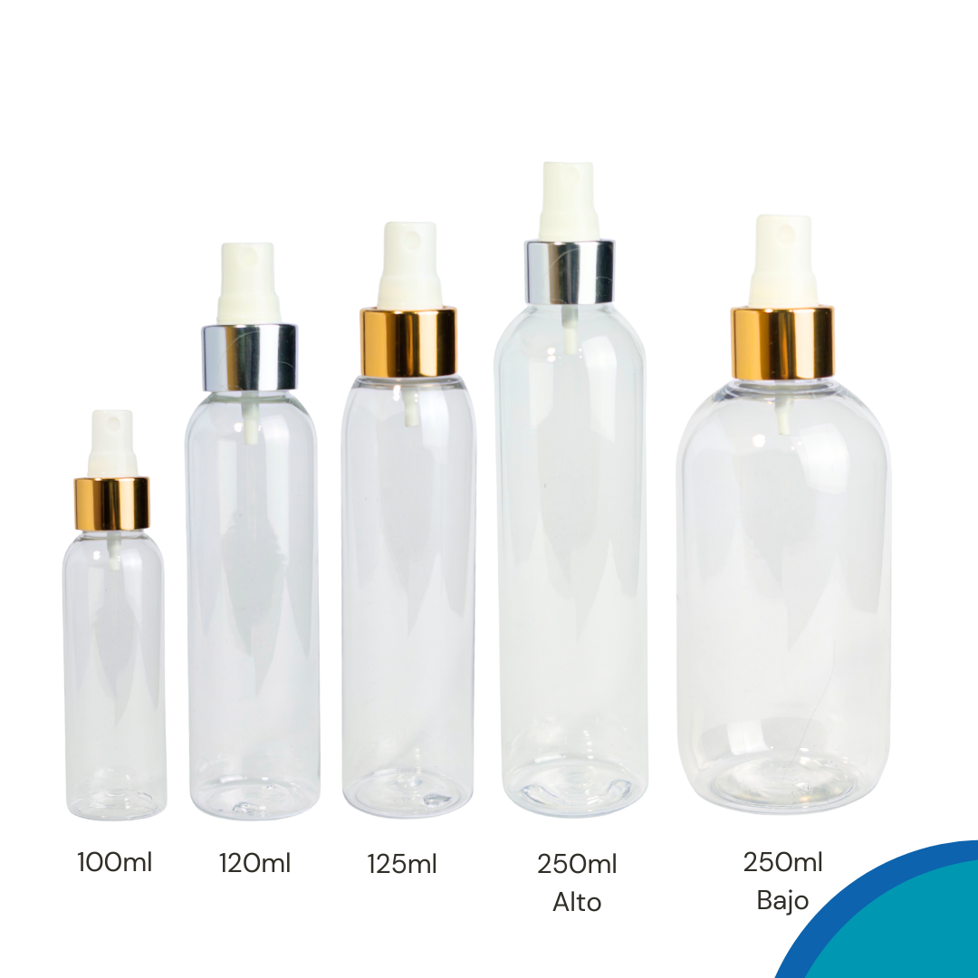 Frascos PET Con Spray Metal | Dorado o Plateado — vista 2