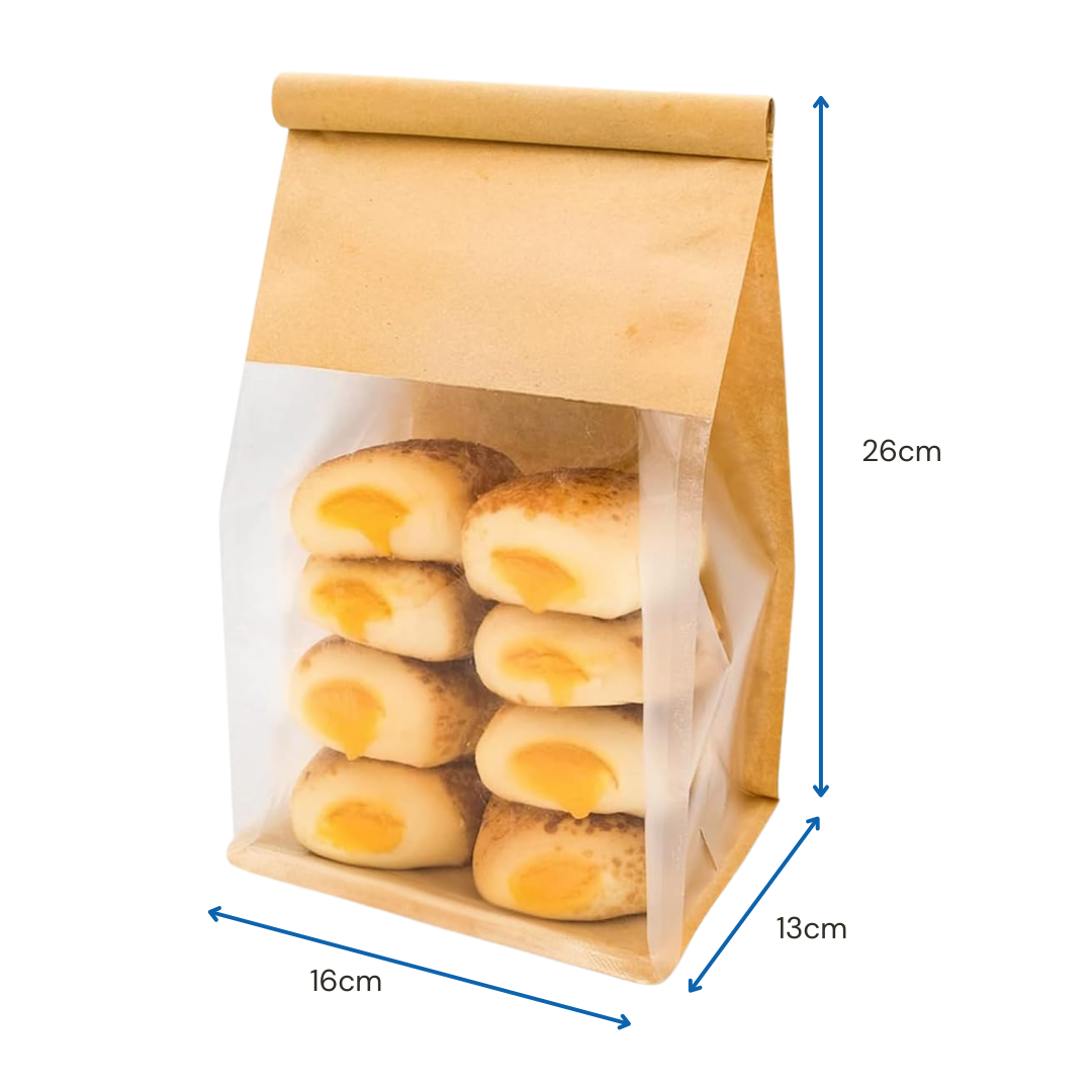 Bolsa Para Pan Con Visor Y Cierre Plegable Kraft | 26x16x13 — vista 2