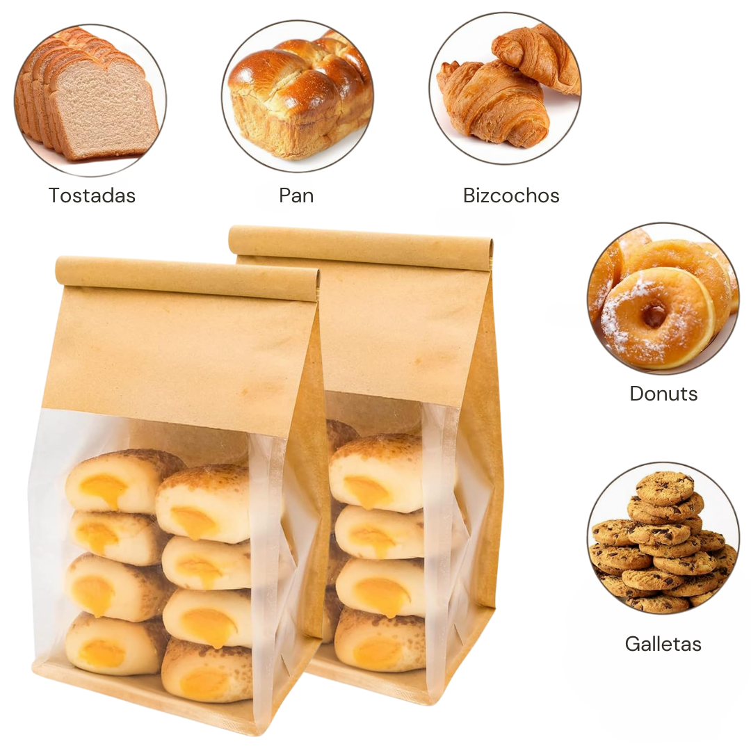 Bolsa Para Pan Con Visor Y Cierre Plegable Kraft | 26x16x13 — vista 4