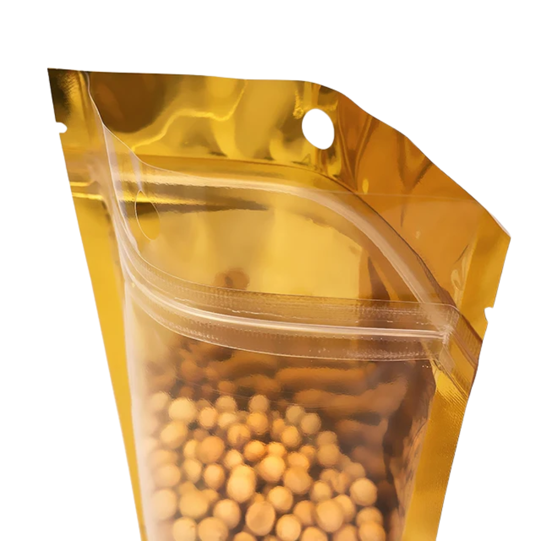 Bolsa Ziploc Aluminio Dorada Una Cara Transparente | Tres Tamaños — vista 4