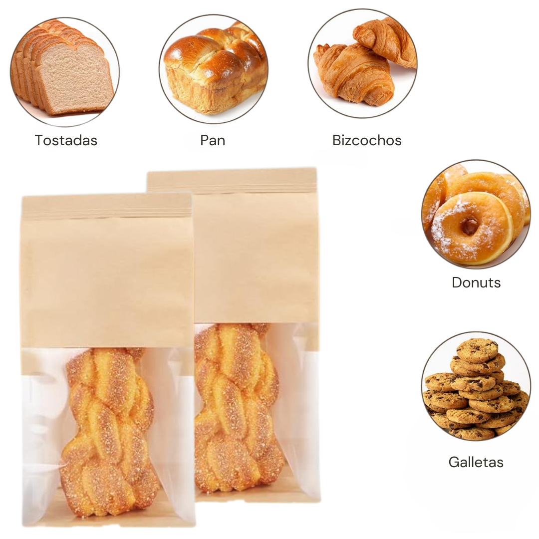 Bolsa Para Pan Con Visor Y Cierre Plegable Kraft | 28x13x9.8 — vista 4