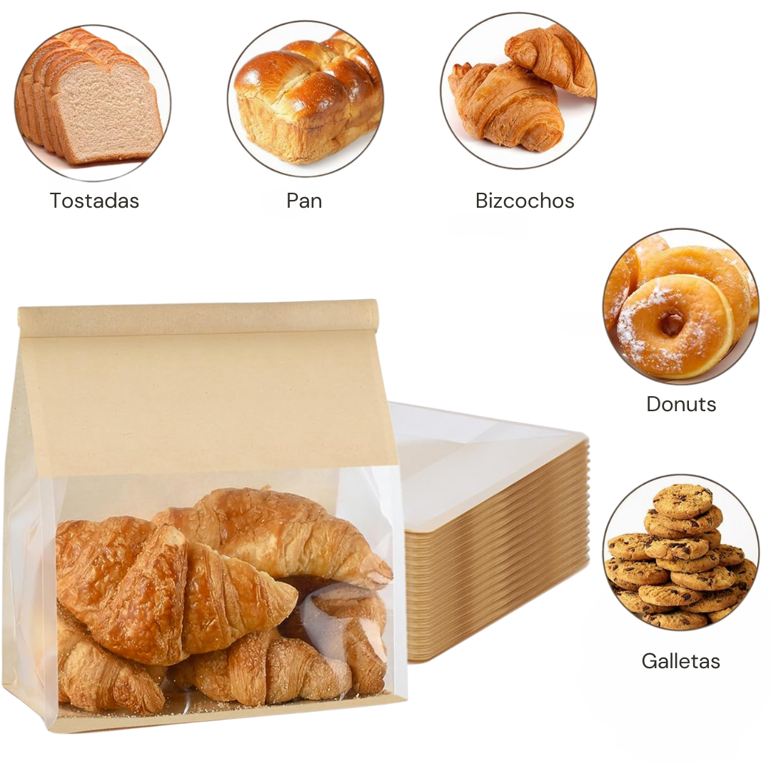 Bolsa Para Pan Con Visor Y Cierre Plegable Kraft | 28x22x10.8 — vista 4