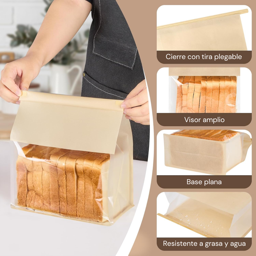 Bolsa Para Pan Con Visor Y Cierre Plegable Kraft | 28x22x10.8 — vista 3