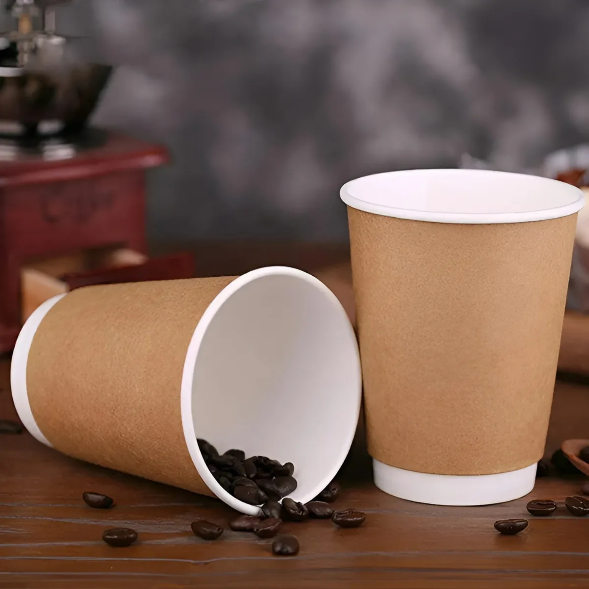 Vaso Para Café Polipapel | Doble Pared Kraft | Con o Sin Tapa — vista 4