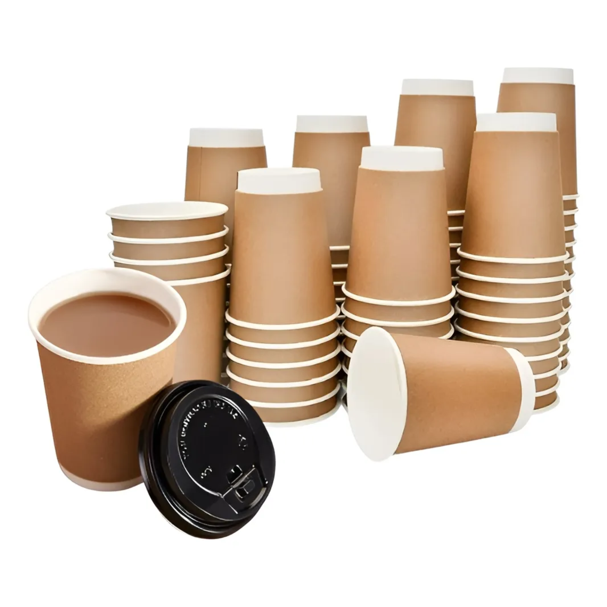 Vaso Para Café Polipapel | Doble Pared Kraft | Con o Sin Tapa — vista 2