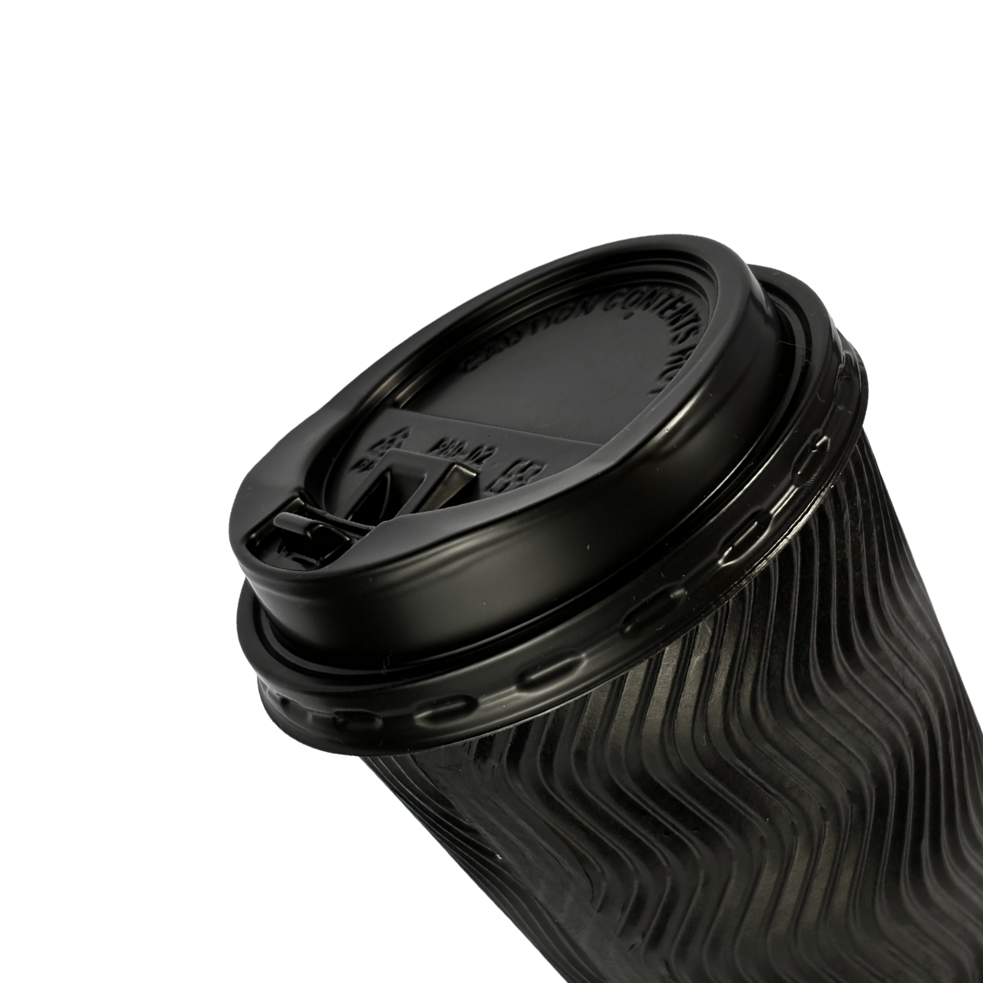 Vaso Para Café Polipapel Corrugado Ondulado Negro | Doble Pared | Con o Sin Tapa — vista 3