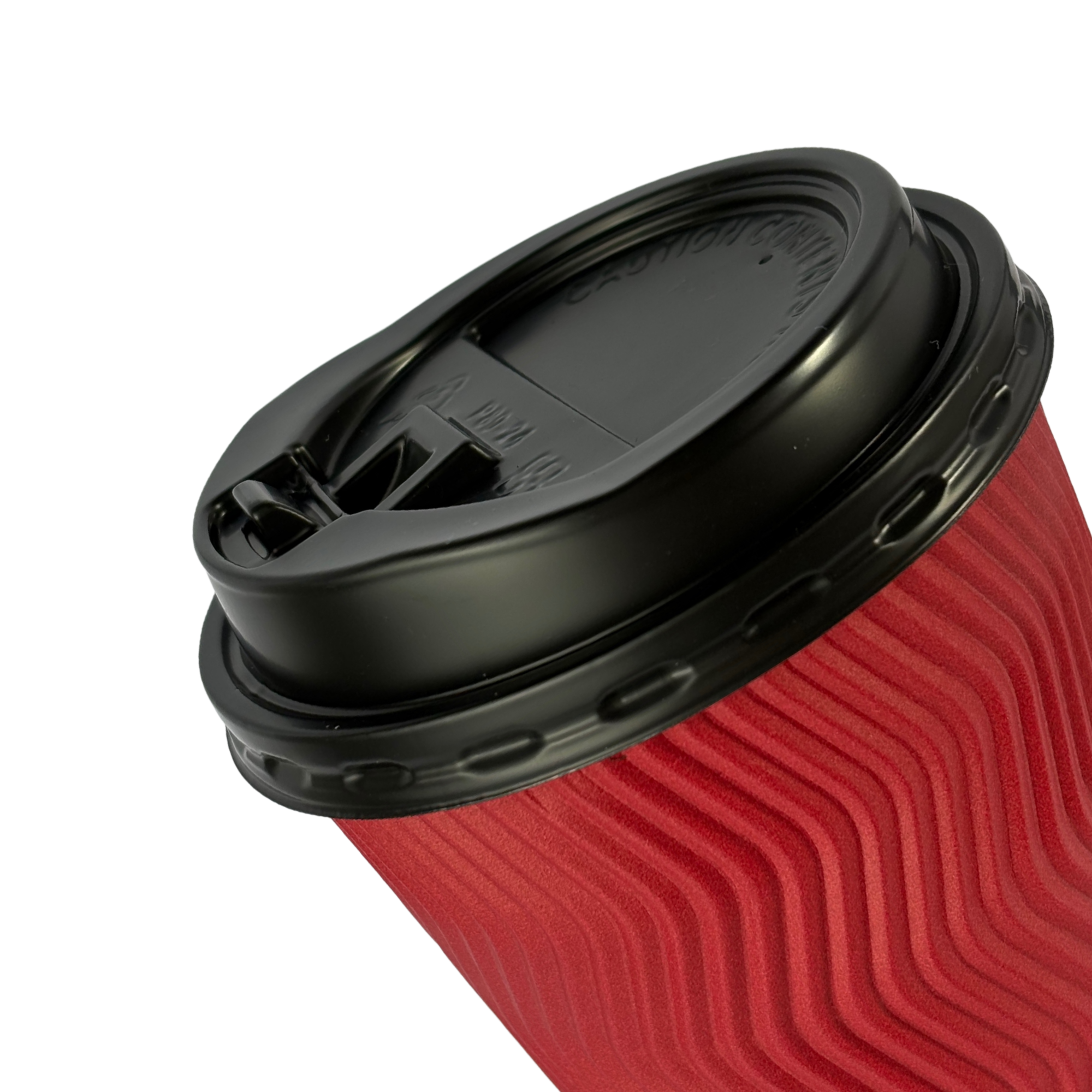 Vaso Para Café Polipapel Corrugado Ondulado Rojo | Doble Pared | Con o Sin Tapa — vista 3