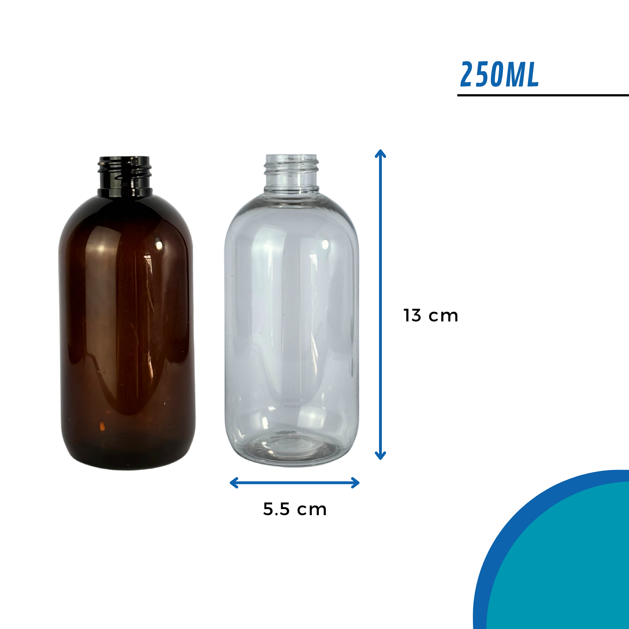 Frasco PET 250ml Omega | Ámbar, Incoloro | Con Spray — vista 3