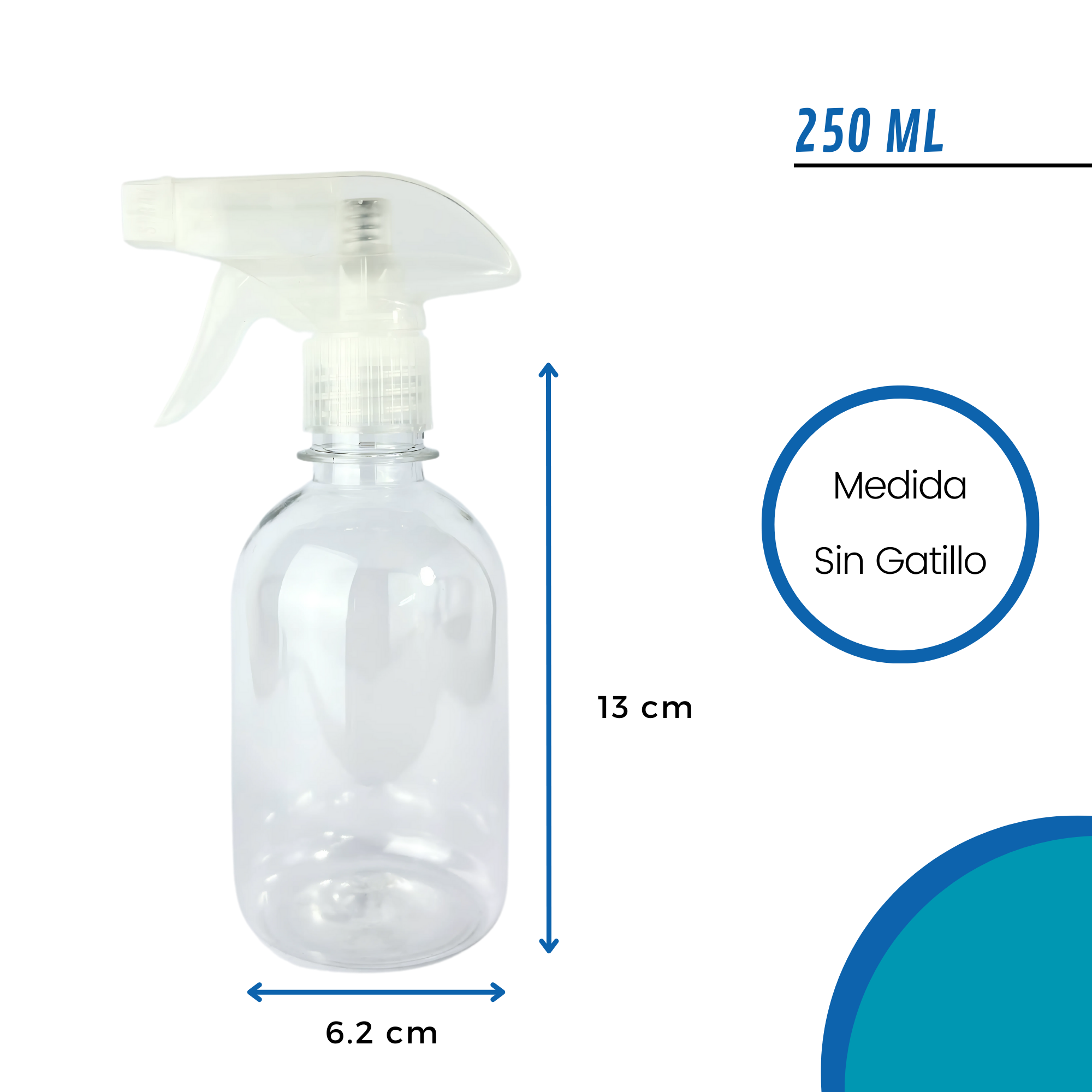 Botella PET Transparente | Con Gatillo Pulverizador | 4 Tamaños Disponibles — vista 3