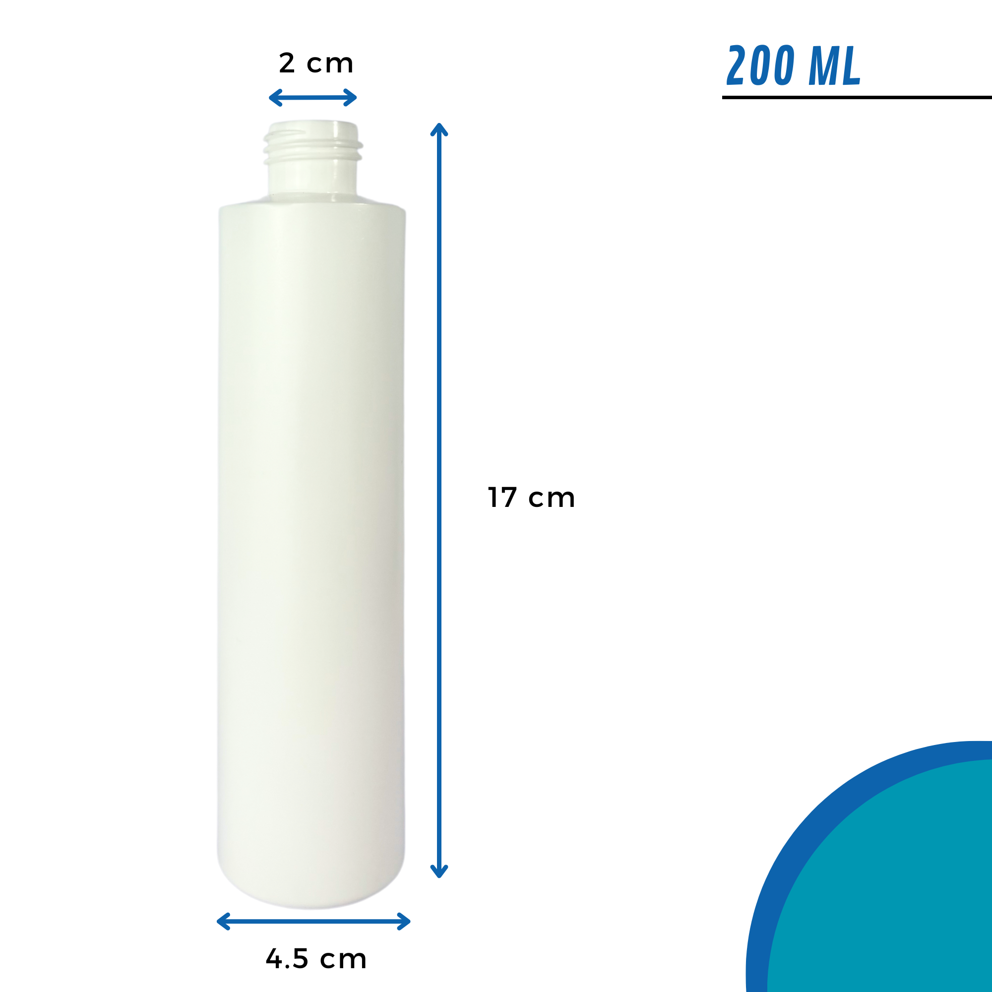 Tubo Cosmético Cilíndrico PAD | 200ml | Blanco | Spray — vista 3