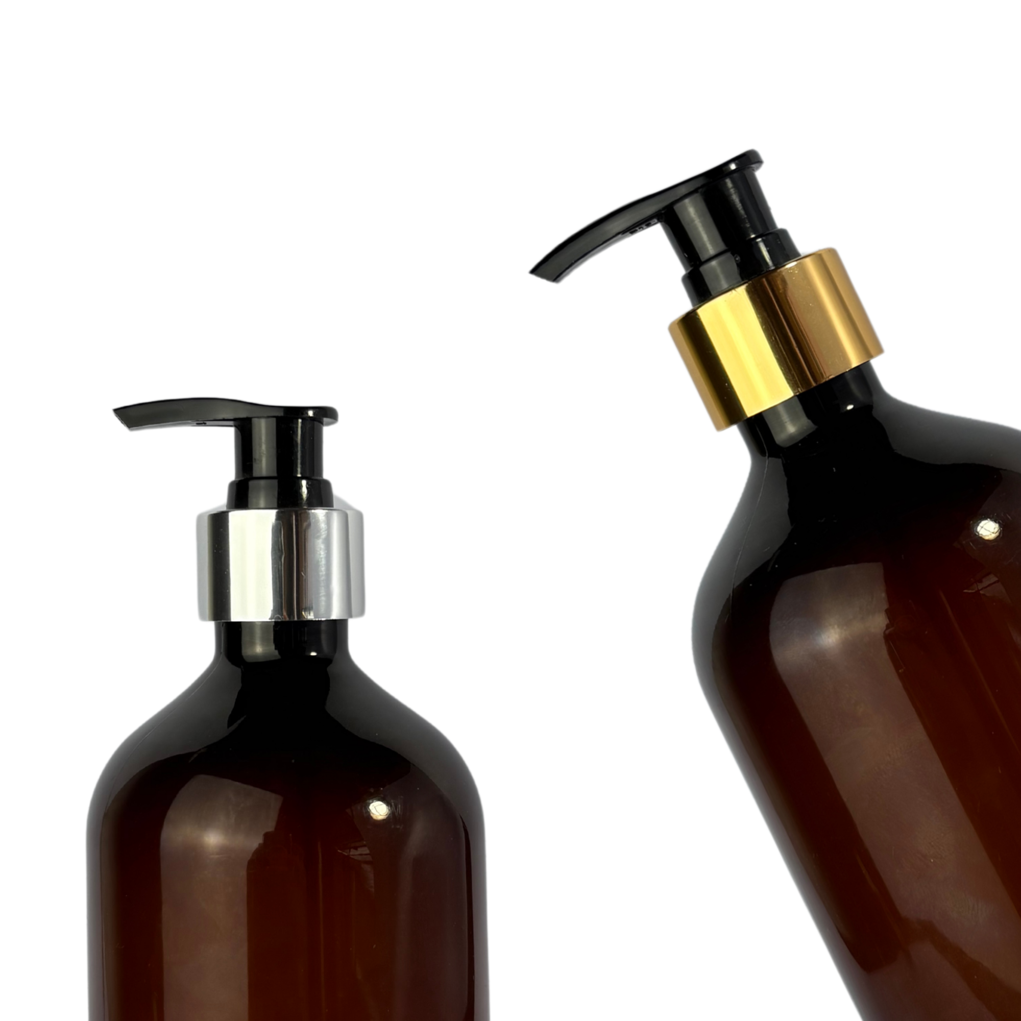 Frasco PET Ámbar Cuello Alto | Con Cremera | 500ml — vista 2