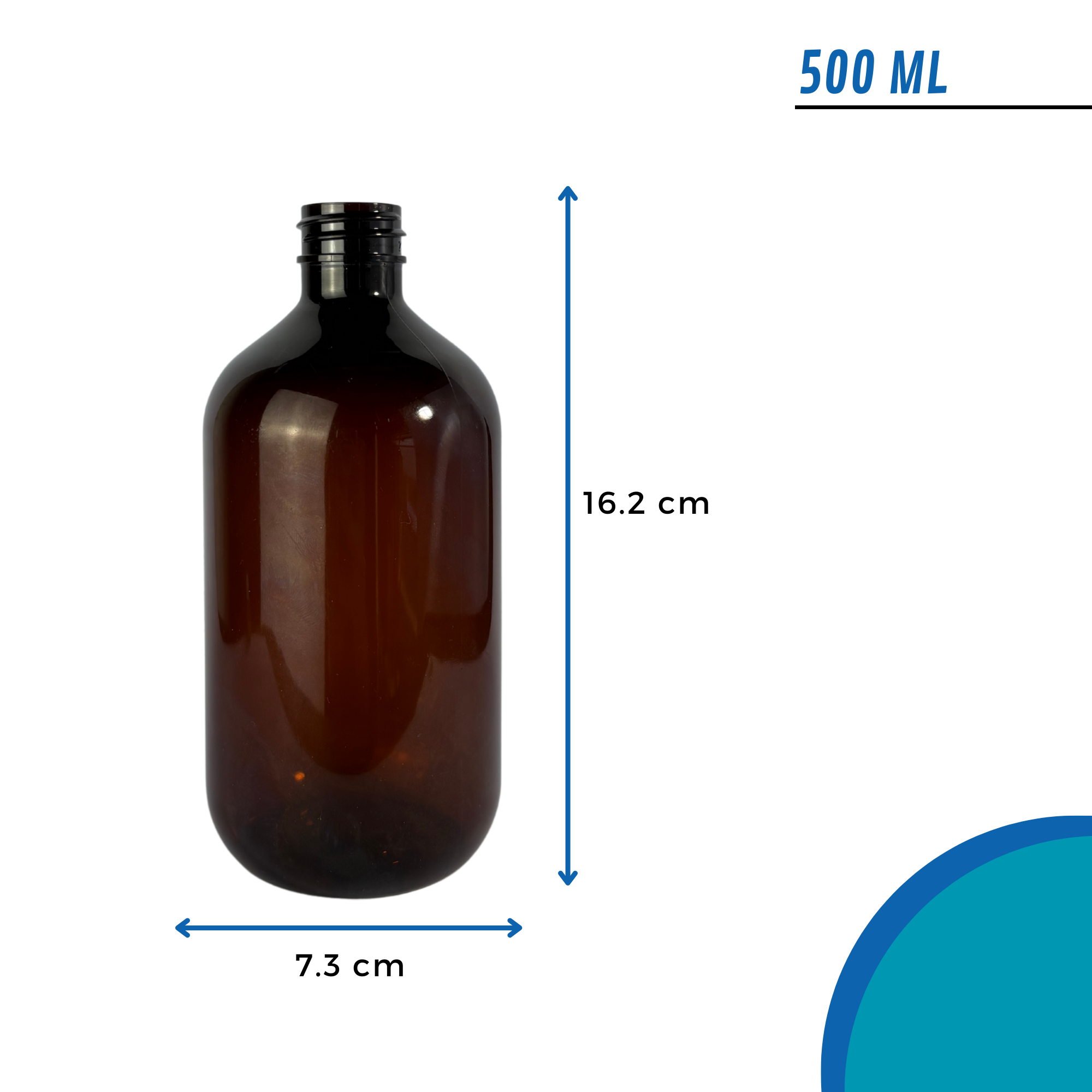 Frasco PET Ámbar Cuello Alto | Con Gatillo | 500ml — vista 3