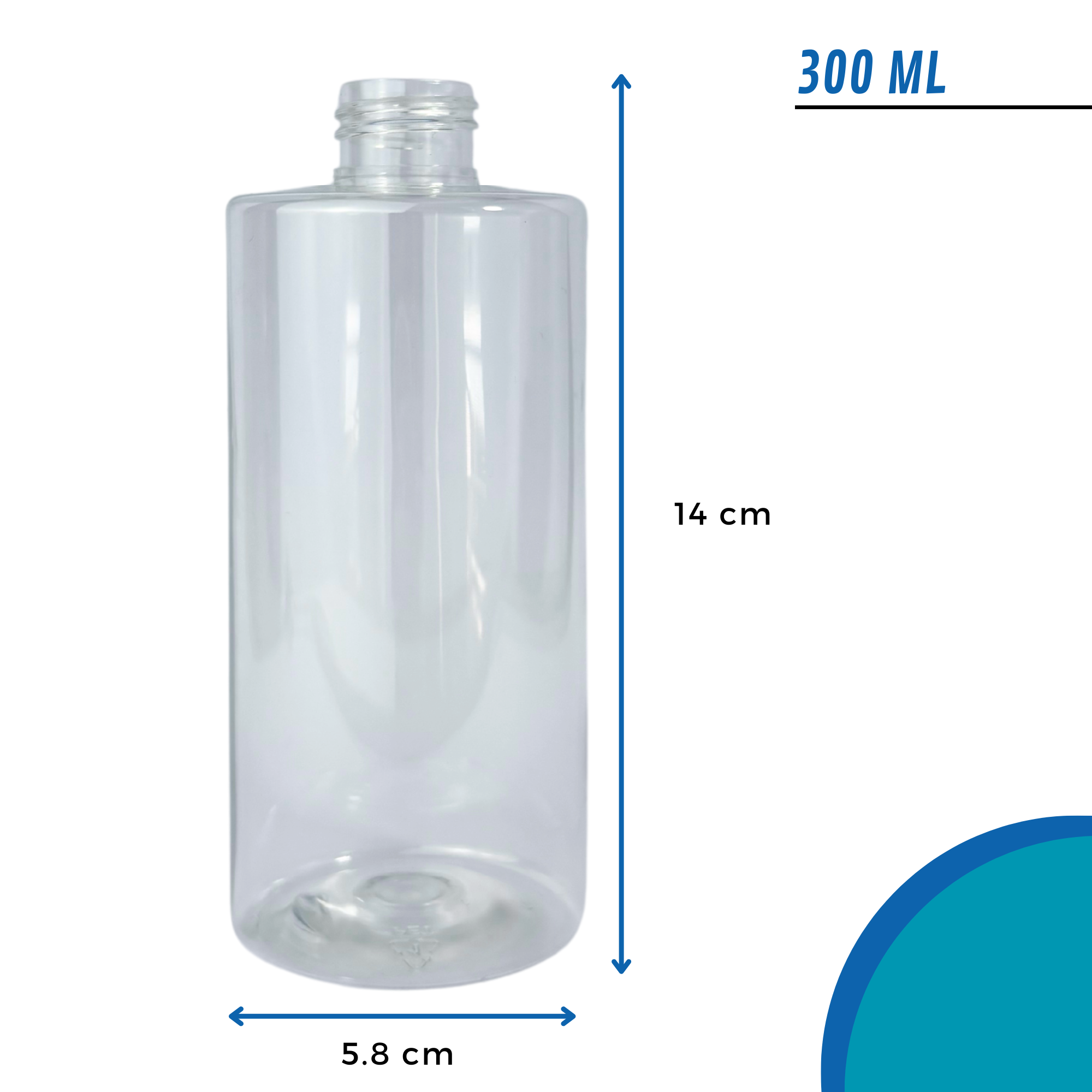 Frasco PET Heaven Cilíndrico | 300ml | Varias Tapas — vista 3