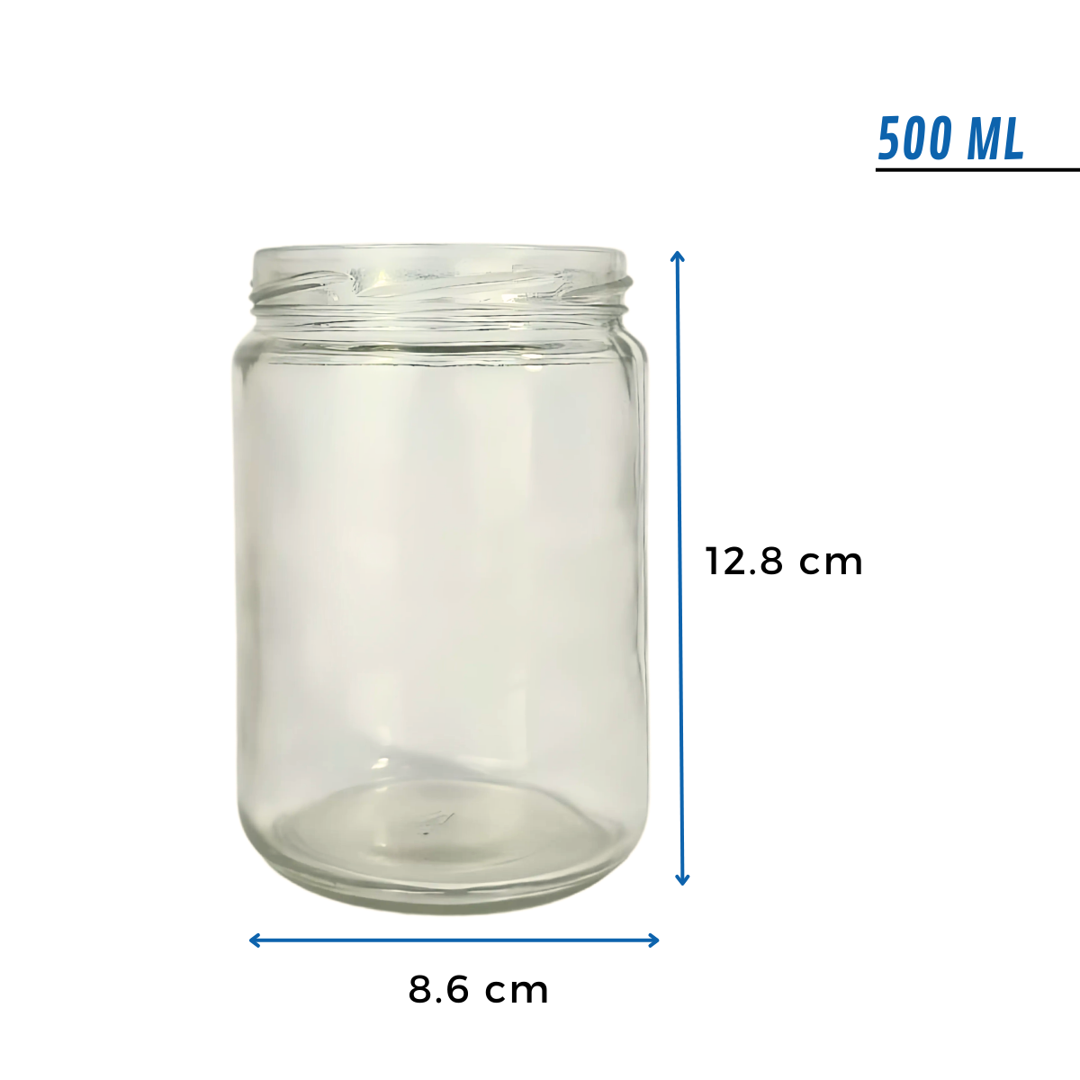 Bollón Vidrio 500ml | Tapa Blanca — vista 3