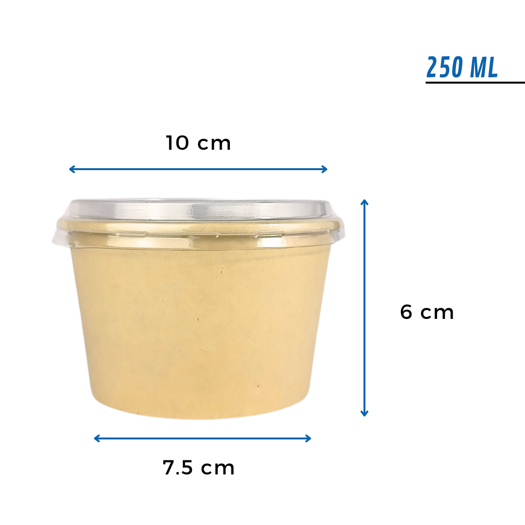 Bowl Polipapel Bambú | 250ml | Tapa PET — vista 3
