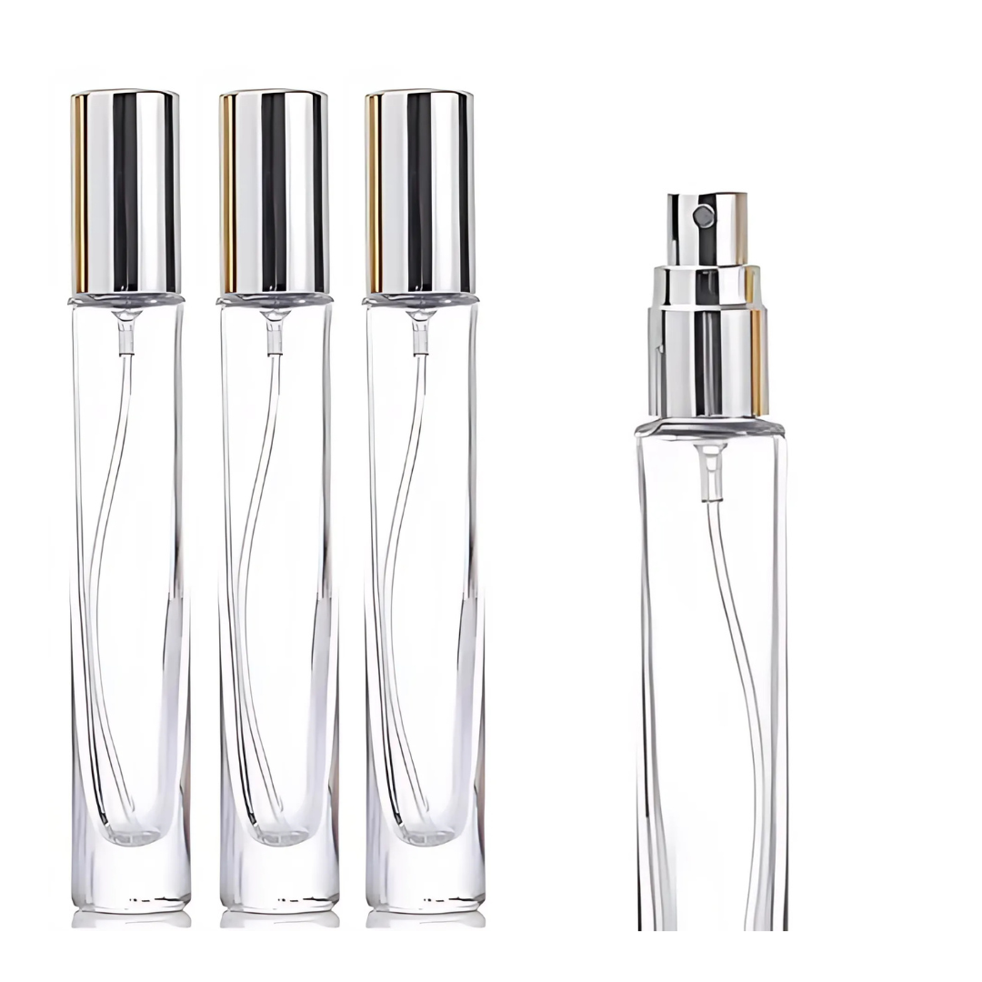 Spray Vidrio Largo Cilíndrico | 10ml | Tapa Dorada o Plateada — vista 3