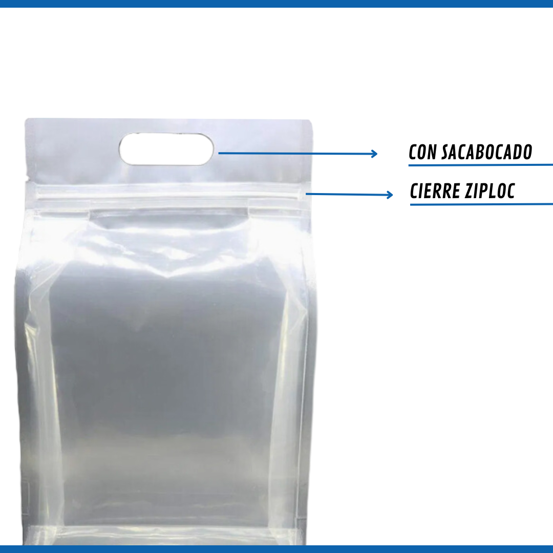 Bolsa con Sacabocado y Fuelle Transparente Mate — vista 4