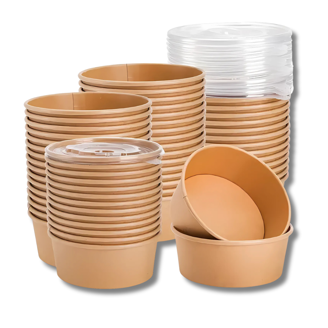 Bowl Ensaladera Bambu Polipapel 1500ml Tapa Pet — vista 3