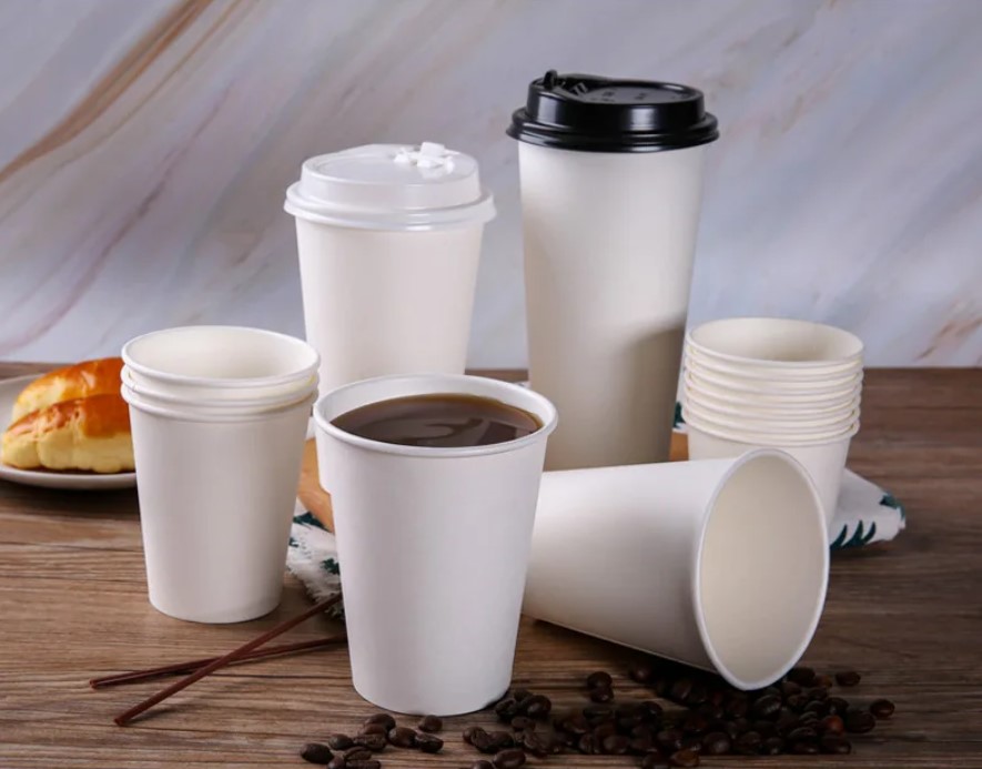 Vaso Café 8oz/240ml Descartable Polipapel C/tapa Negra — vista 3