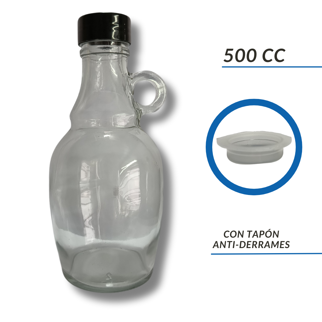Botella Vidrio GROWLER 250cc/500cc Incoloro Con Tapa — vista 2