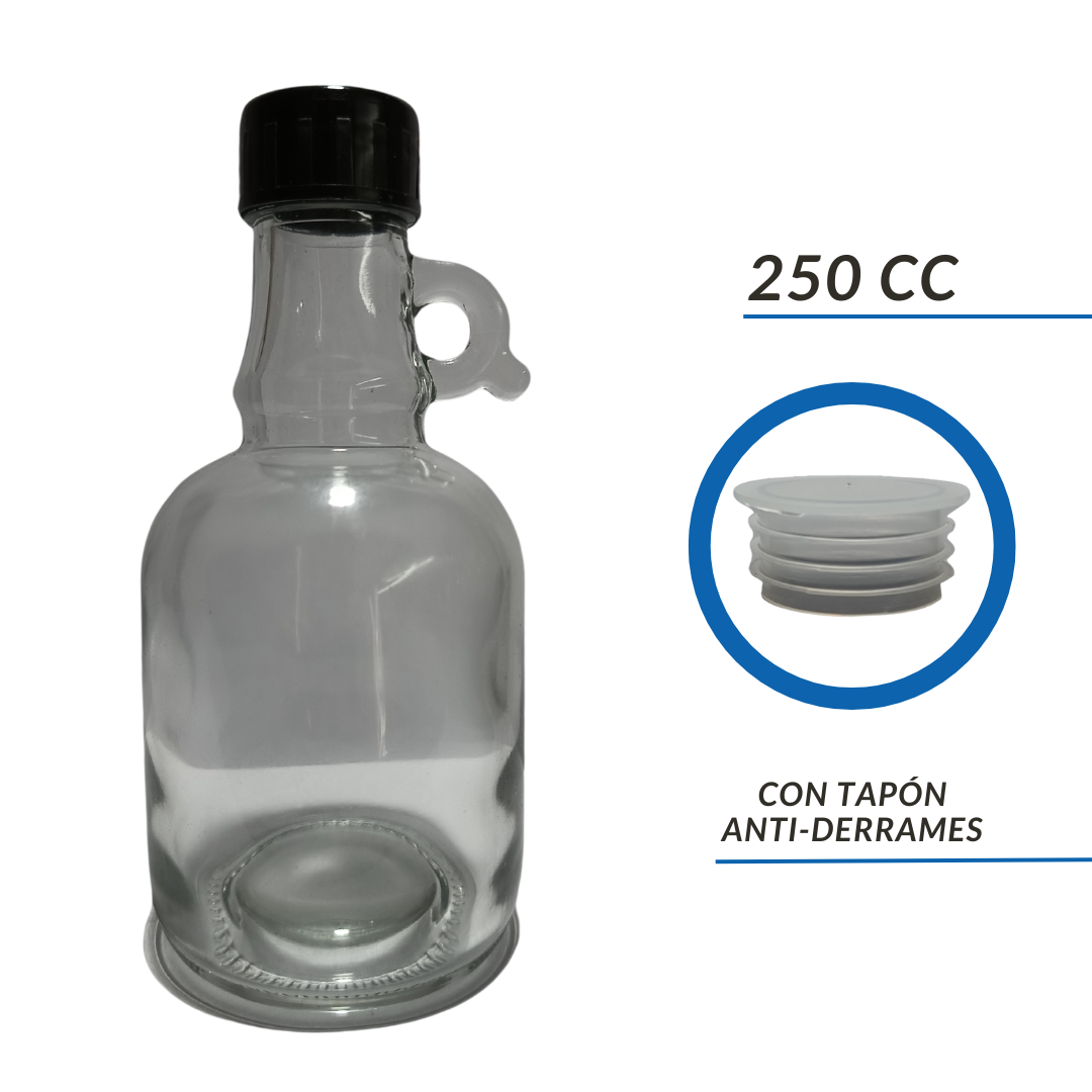 Botella Vidrio GROWLER 250cc/500cc Incoloro Con Tapa — vista 4