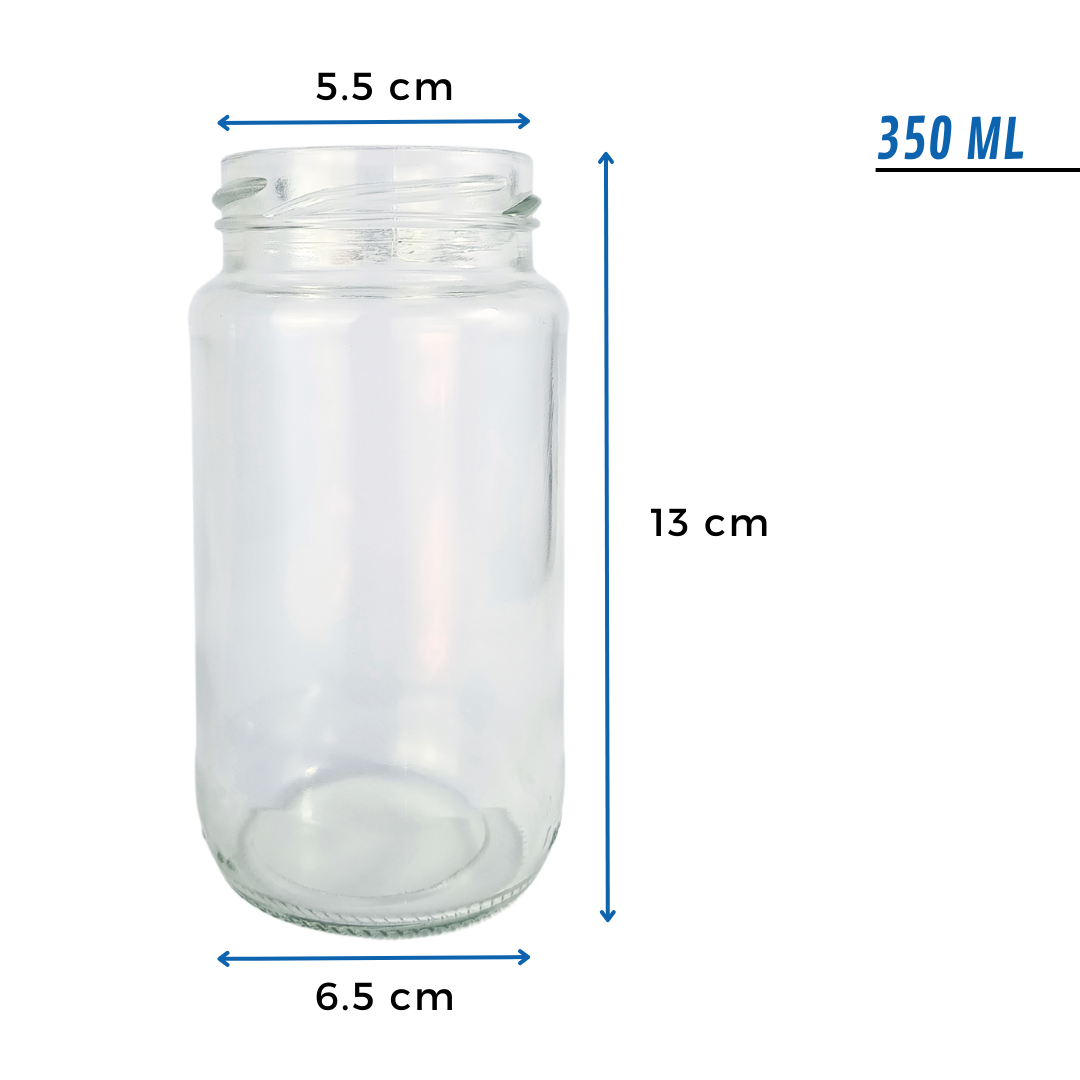 Bollón de Vidrio 350ml | Tapa Negra o Blanca — vista 2