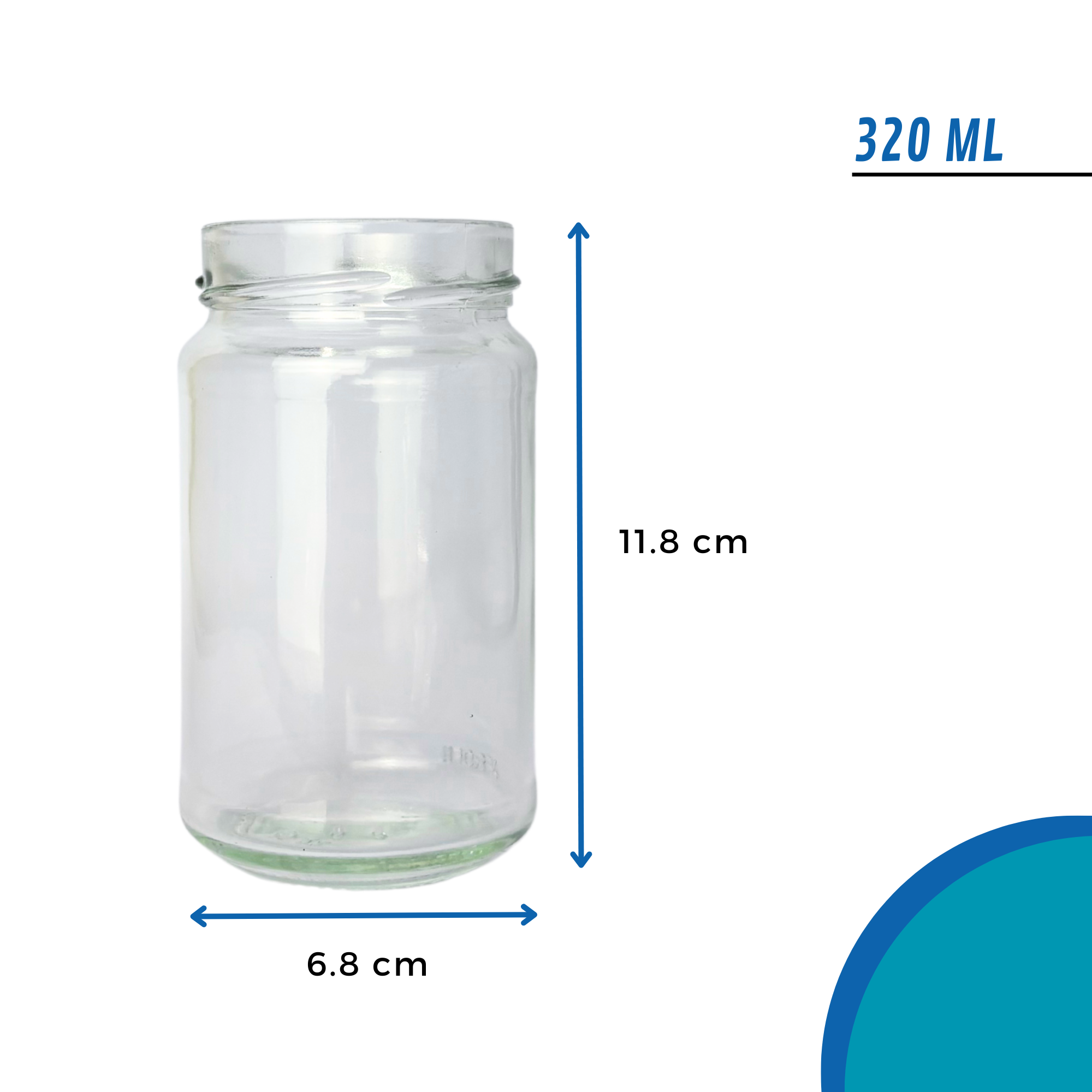 Bollón De Vidrio 320ml | Tapa Negra o Plata — vista 3